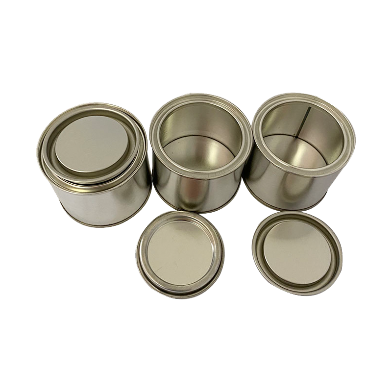 1/4 Pint Single layer Unlined Paint Round Silver Tin Can