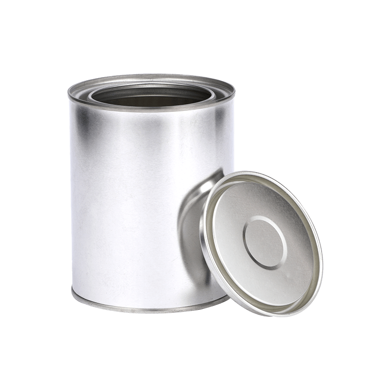 1 Pint  Unlined Paint/Candle/Glue Round Silver Tin Can